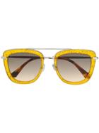 Jimmy Choo Eyewear Glossy 53mm Square Sunglasses - Yellow