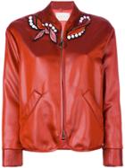 Marco De Vincenzo Embroidered Patch Bomber Jacket - Yellow & Orange