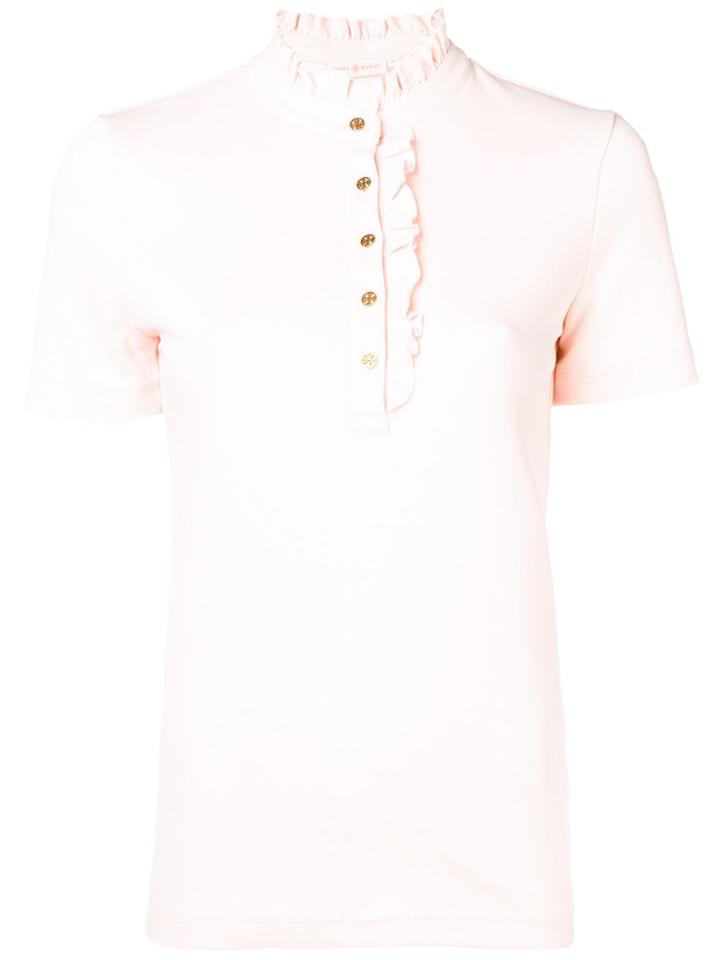 Tory Burch Ruffled Polo Shirt - Pink & Purple