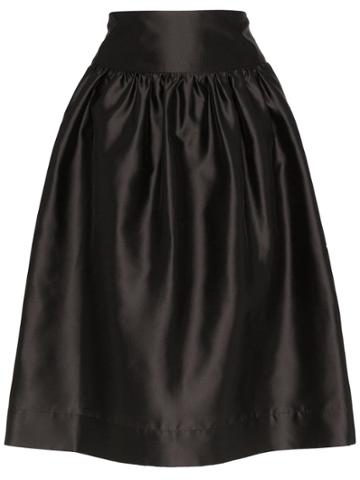 Deitas Shima Silk Knee-length Voluminous Skirt - Black