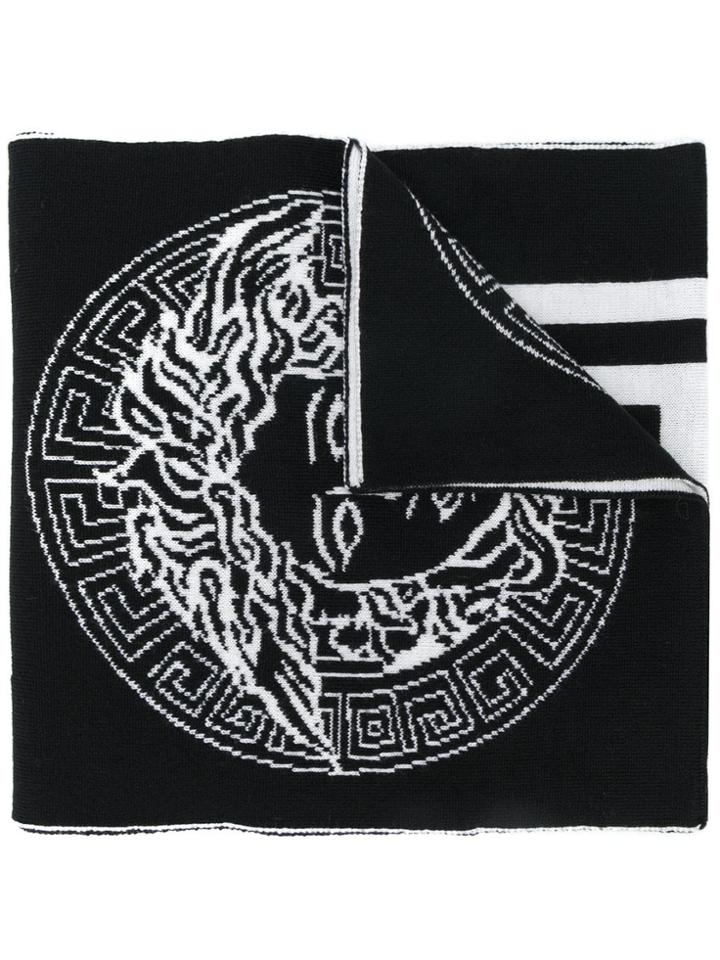 Versace Medusa Knitted Scarf - Black