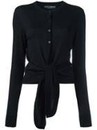 Dolce & Gabbana Tie Cardigan, Women's, Size: 46, Black, Silk