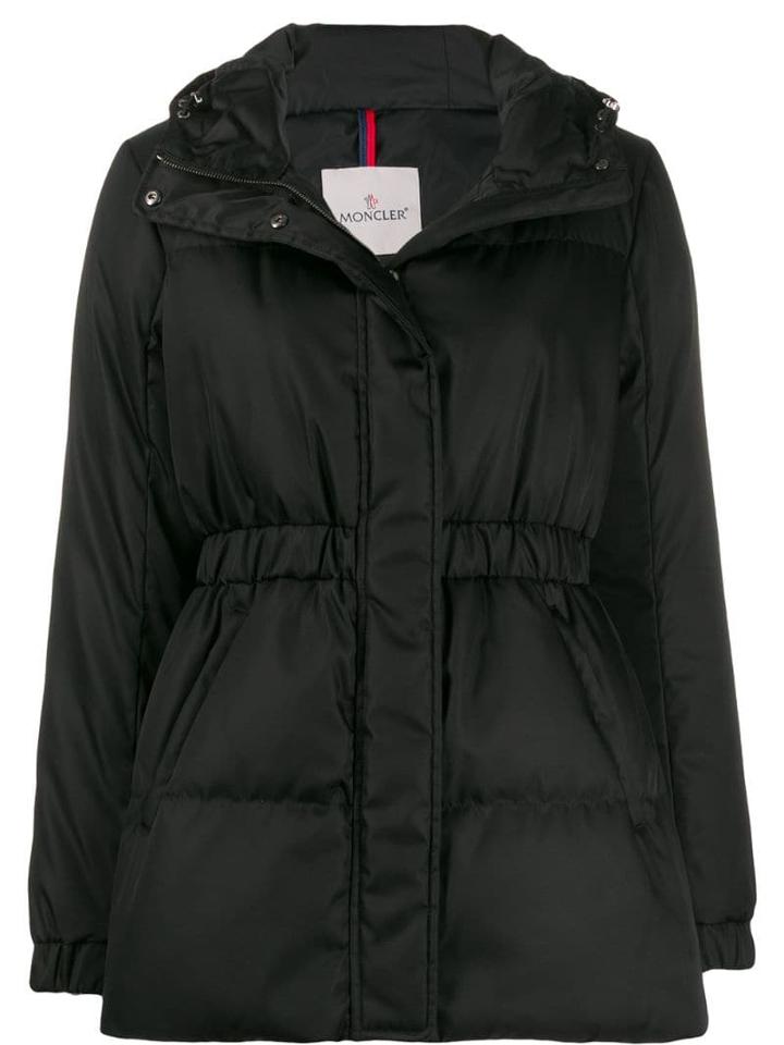 Moncler Gathered Waist Padded Jacket - Black