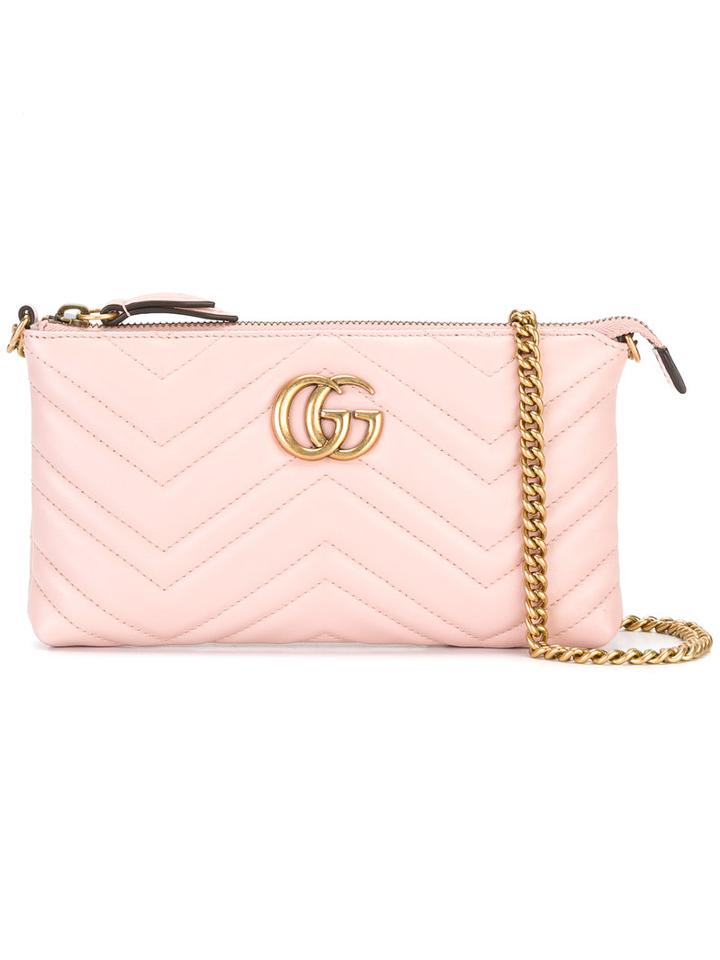 Gucci Gg Marmont Wallet Crossbody Bag, Women's, Pink/purple, Leather