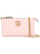 Gucci Gg Marmont Wallet Crossbody Bag, Women's, Pink/purple, Leather