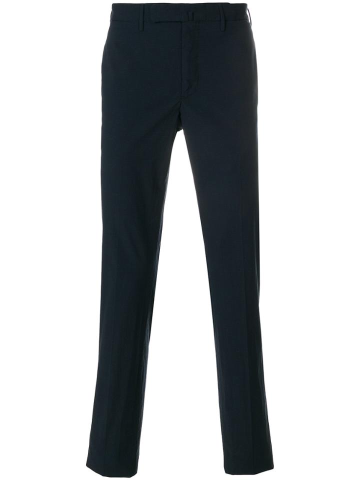 Incotex Creased Straight Leg Trousers - Blue