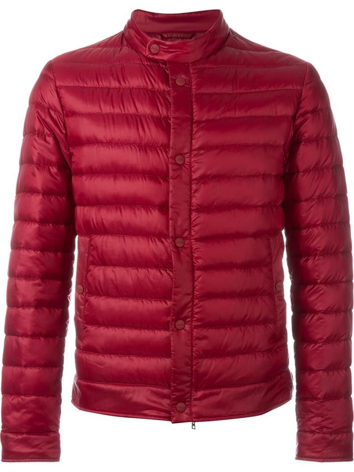 Herno Band Collar Padded Jacket, Men's, Size: 54, Red, Polyamide/feather Down