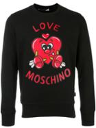 Love Moschino Heart Logo Print Sweatshirt, Men's, Size: Large, Black, Cotton