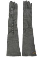 Dsquared2 Calf Leather Long Gloves - Grey