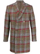 Daniele Alessandrini Checked Double Breasted Coat - Neutrals