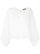 Hache Flared Sleeves Blouse, Women's, Size: 42, White, Cotton/spandex/elastane