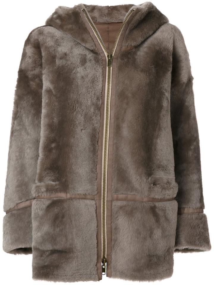 Sylvie Schimmel Hooded Fur Coat - Brown