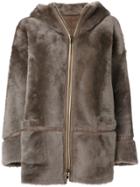 Sylvie Schimmel Hooded Fur Coat - Brown