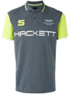 Hackett Brand Print Polo Shirt, Men's, Size: Xl, Grey, Cotton/spandex/elastane