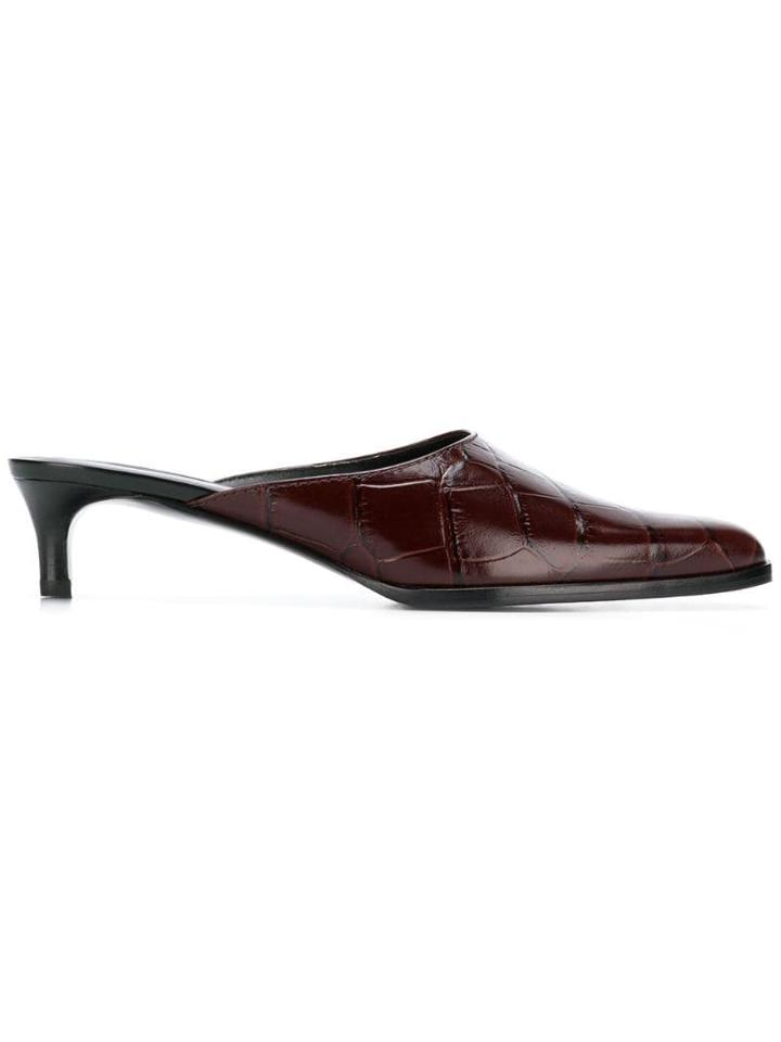 3.1 Phillip Lim Agatha Croc Kitten-heel Mule - Purple