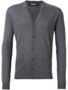 Dsquared2 V-neck Cardigan, Men's, Size: Medium, Grey, Wool