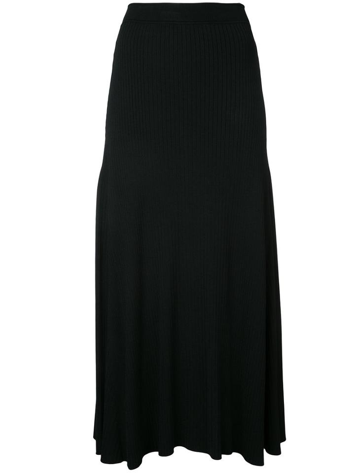 Le Ciel Bleu - Multh Rib Skirt - Women - Nylon/rayon - 36, Black, Nylon/rayon