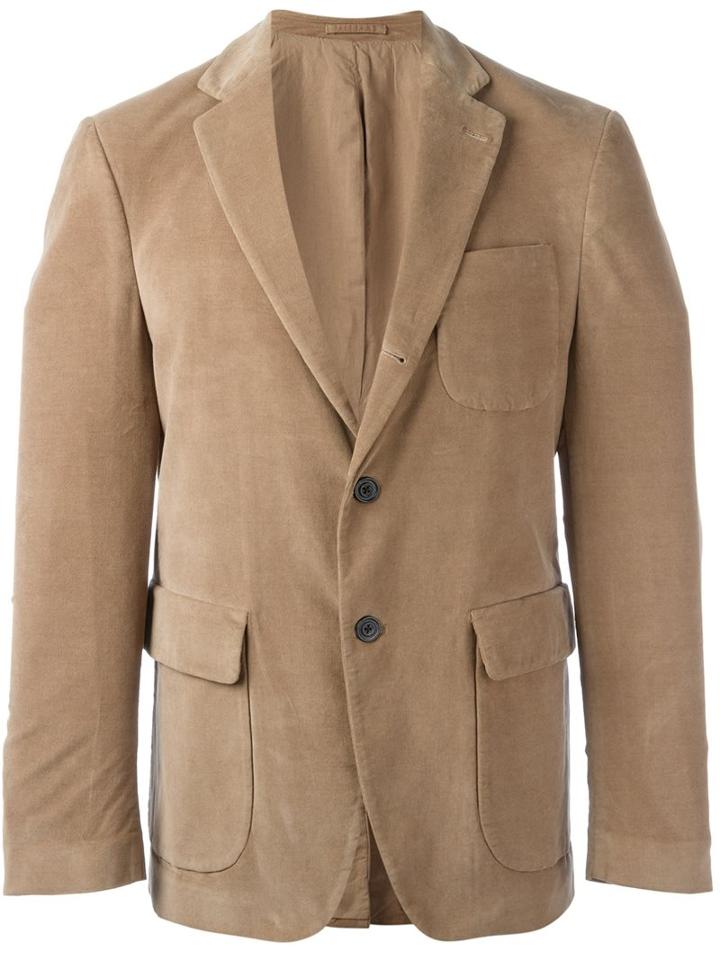 Wooster + Lardini Notched Lapel Blazer, Men's, Size: 48, Nude/neutrals, Cotton/spandex/elastane/polyester