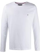 Tommy Hilfiger Logo Embroidered Jersey Top - White