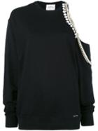 Forte Couture - Chained Asymmetric Sweatshirt - Women - Cotton - S, Black, Cotton