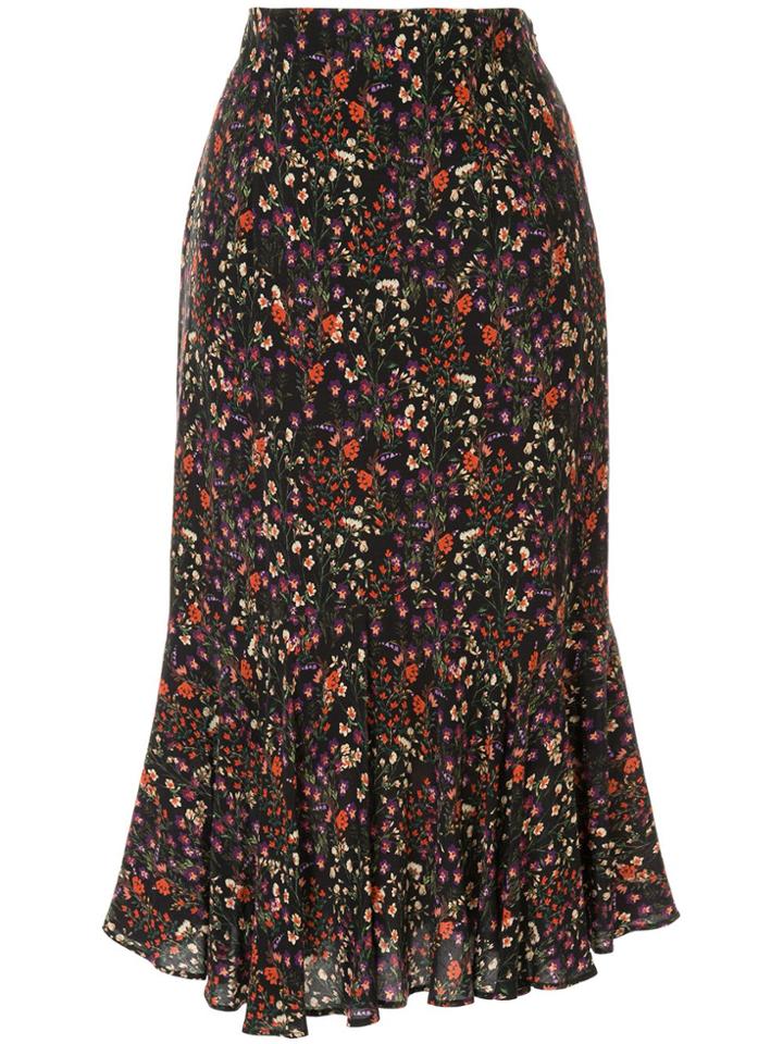 Loveless Floral Pattern Skirt - Black