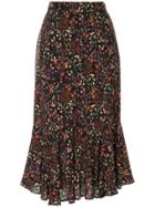 Loveless Floral Pattern Skirt - Black