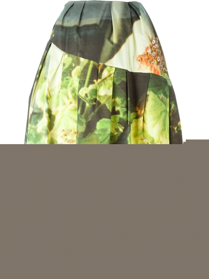 Miu Miu Checked Flared Skirt - Multicolour