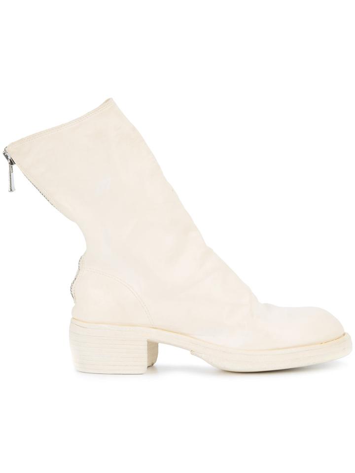 Guidi Zipped Boots - White