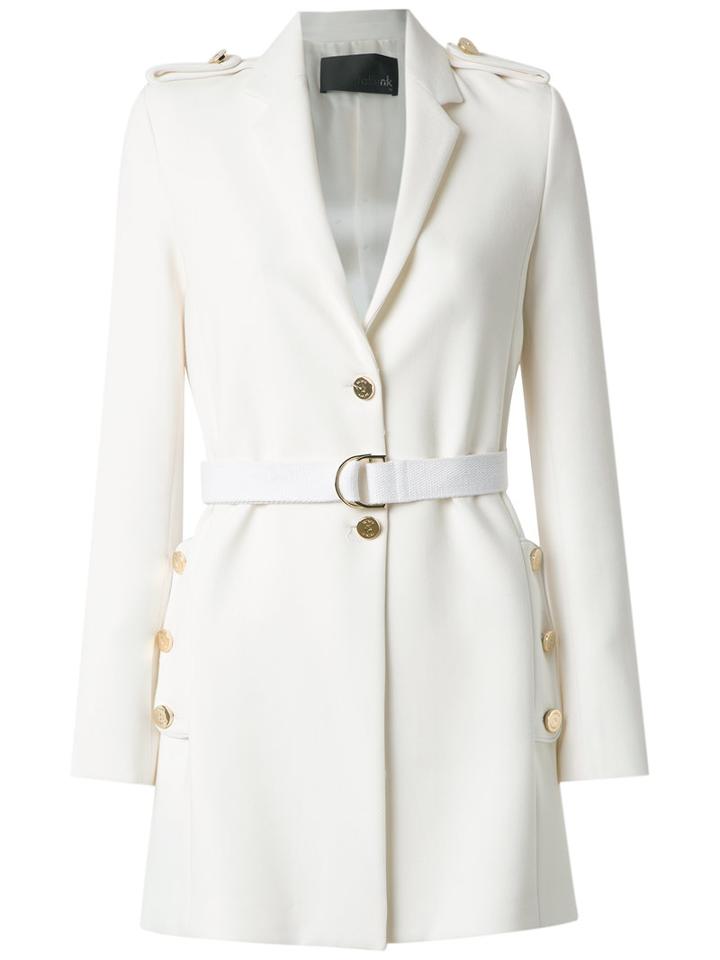 Talie Nk - Belted Blazer - Women - Polyester/spandex/elastane/viscose - 40, White, Polyester/spandex/elastane/viscose