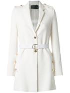 Talie Nk - Belted Blazer - Women - Polyester/spandex/elastane/viscose - 40, White, Polyester/spandex/elastane/viscose