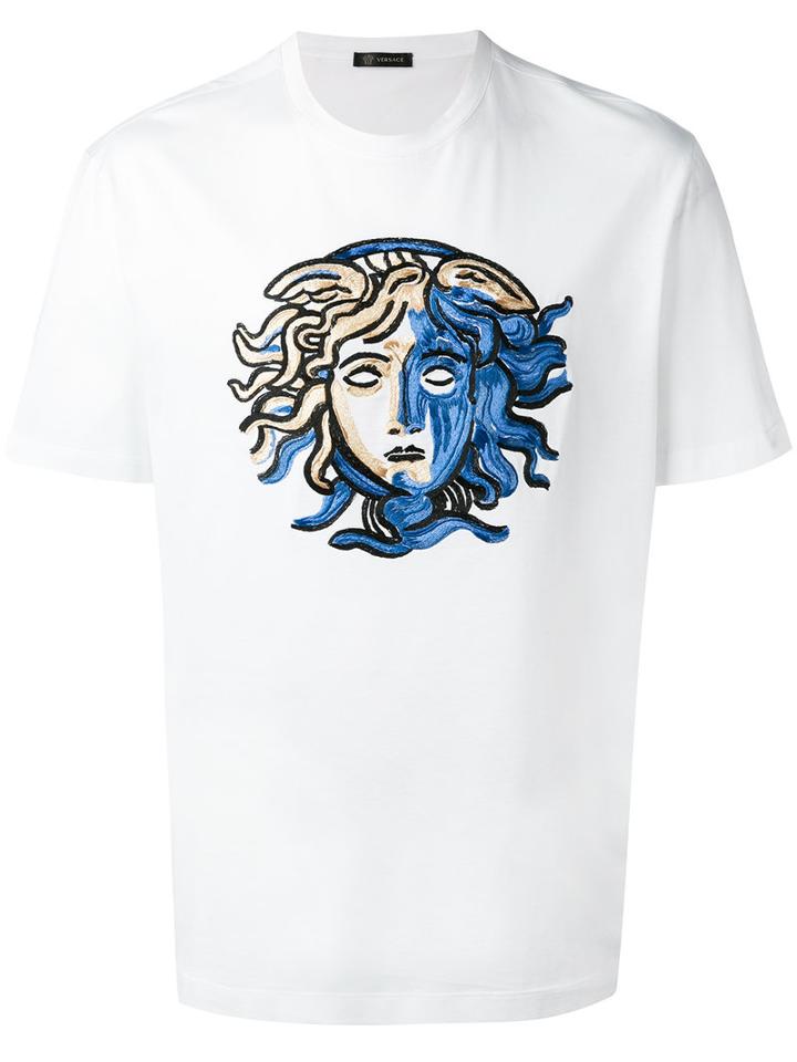 Versace - Abstract Medusa Head T-shirt - Men - Cotton - L, White, Cotton