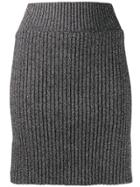 Alberta Ferretti Metallic Knit Skirt - Black