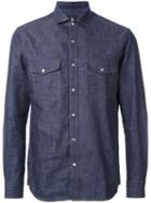 Kent & Curwen Chest Pockets Denim Shirt, Men's, Size: Xxl, Blue, Cotton