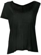Unravel Project Asymmetric Sleeve Twisted Scoop Neck Tank - Black