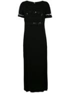 Ermanno Ermanno - Lace Panel Maxi Dress - Women - Polyamide/spandex/elastane/viscose - 40, Black, Polyamide/spandex/elastane/viscose