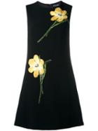 Dolce & Gabbana Embroidered Tulip Shift Dress, Women's, Size: 42, Cotton/spandex/elastane/silk