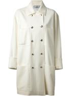 Jean Louis Scherrer Vintage Double Breasted Coat, Women's, Size: 38, White