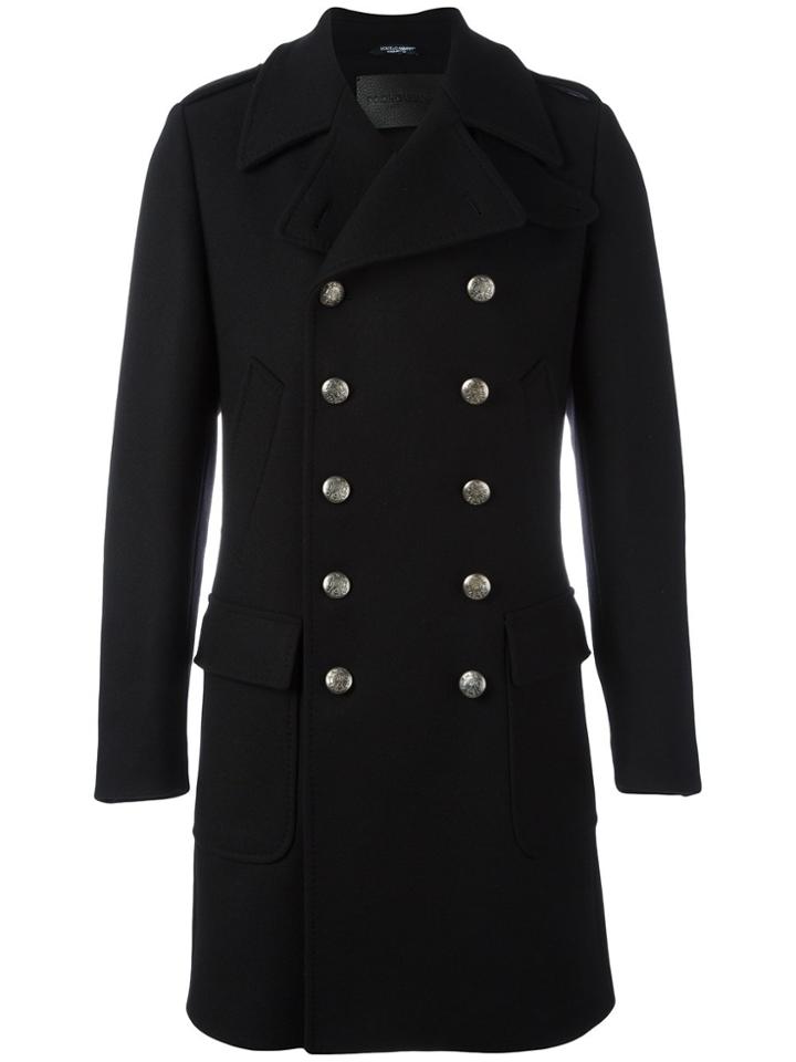 Dolce & Gabbana Military Style Coat - Black