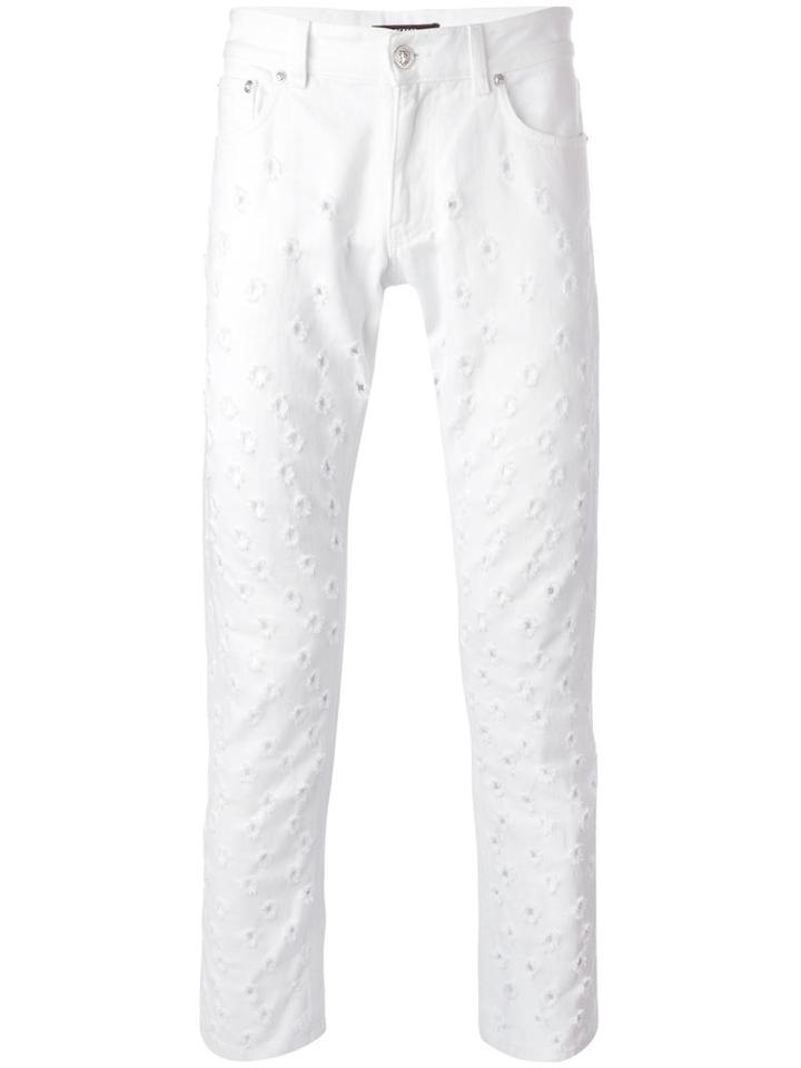 Versus Floating Lion Head Jeans, Men's, Size: 31, White, Cotton