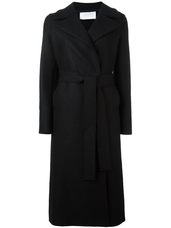 Harris Wharf London Belted Coat, Women's, Size: 44, Black, Virgin Wool