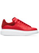 Alexander Mcqueen Buffed Leather Sneakers - Red