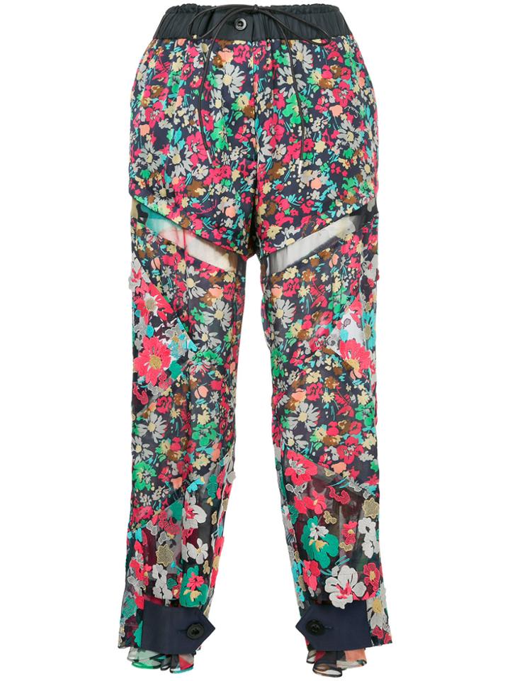 Sacai Floral Print Trousers - Multicolour