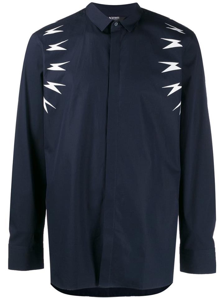 Neil Barrett Lightning Bolt Shirt - Blue