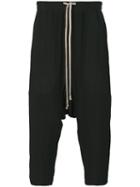 Rick Owens - Drop-crotch Cropped Trousers - Men - Silk/cupro/wool - 46, Black, Silk/cupro/wool