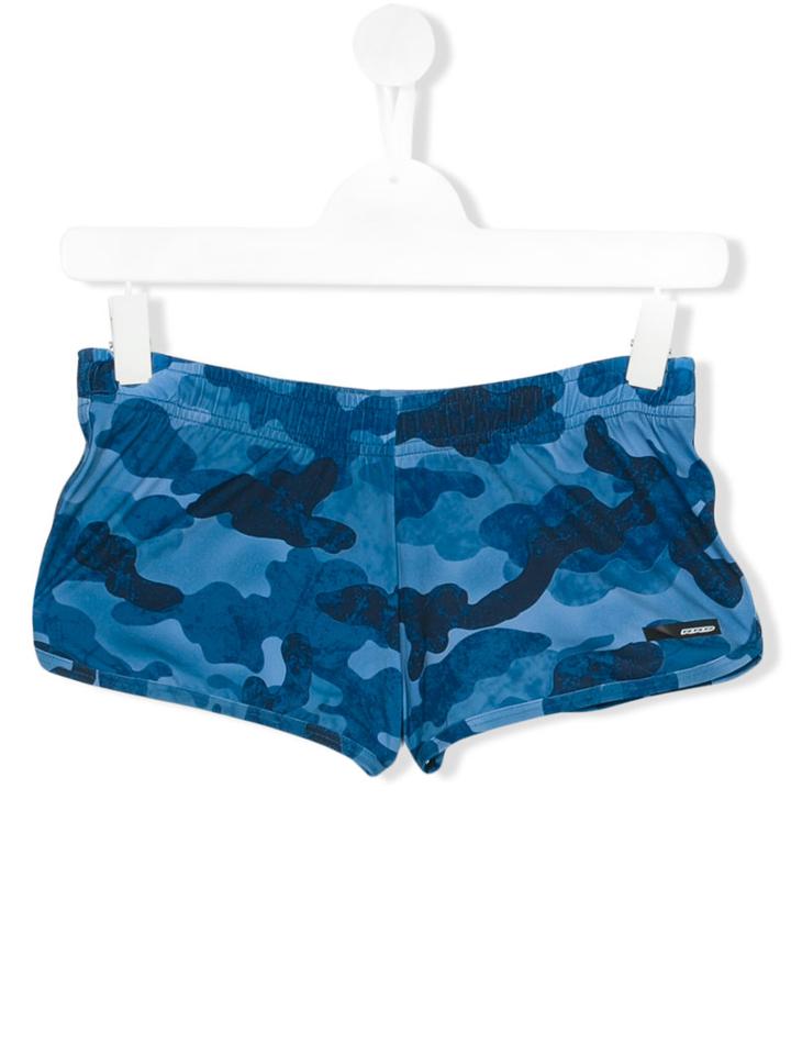 Rrd Kids - Camo Shorts - Kids - Elastodiene/polyester - 16 Yrs, Blue