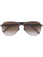 Bottega Veneta Eyewear Aviator Sunglasses, Men's, Grey, Titanium