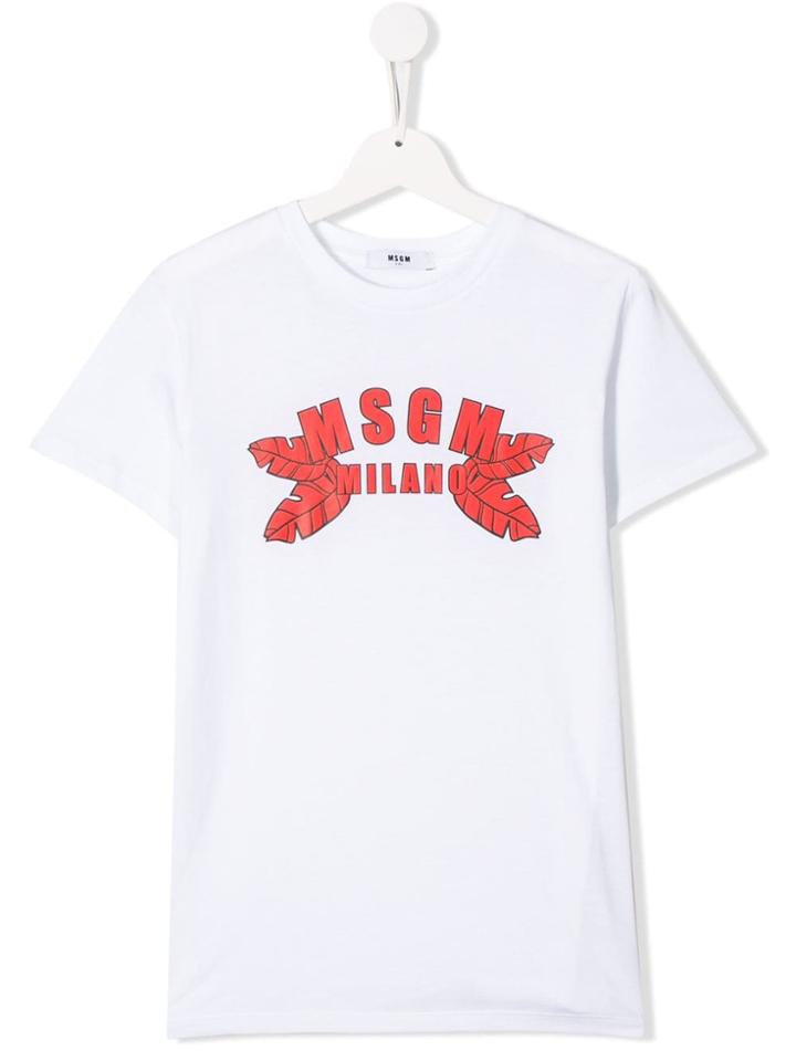 Msgm Kids 'msgm Milano' Printed T-shirt - White