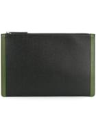 Marni Saffiano Pouch Bicolour Clutch Bag - Black