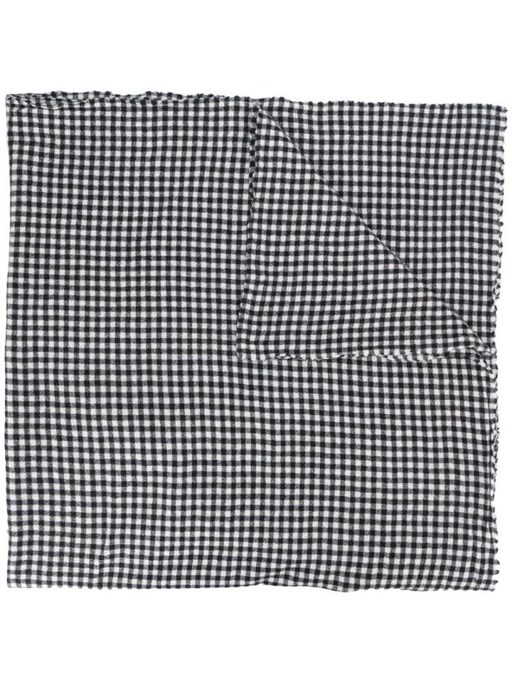 Daniela Gregis Checked Wool Scarf - Black