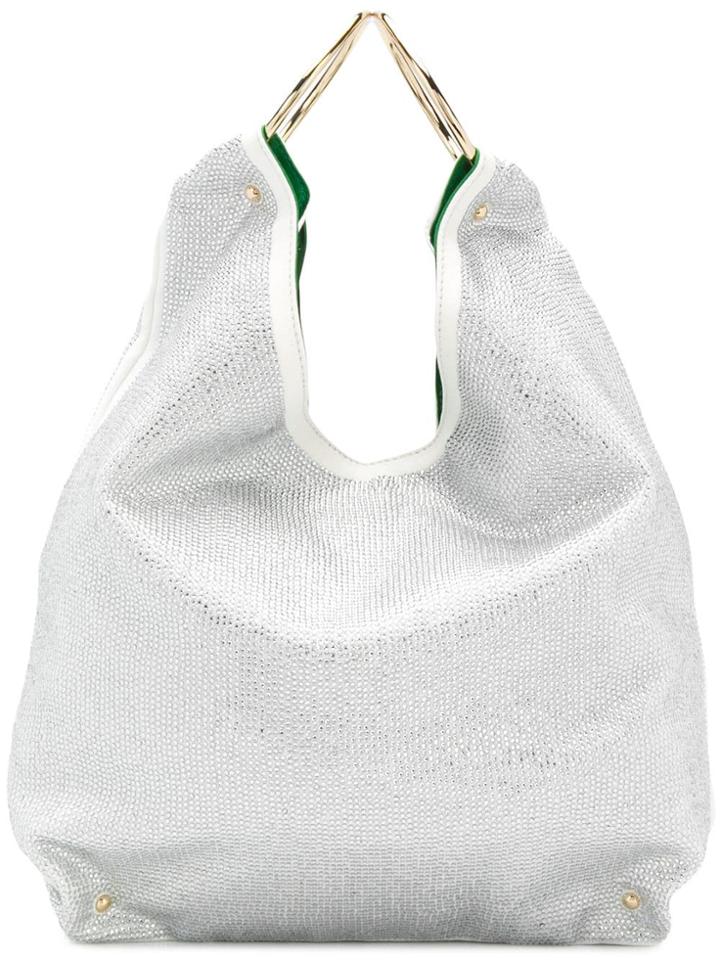 Sara Battaglia Embellished Bucket Tote - White